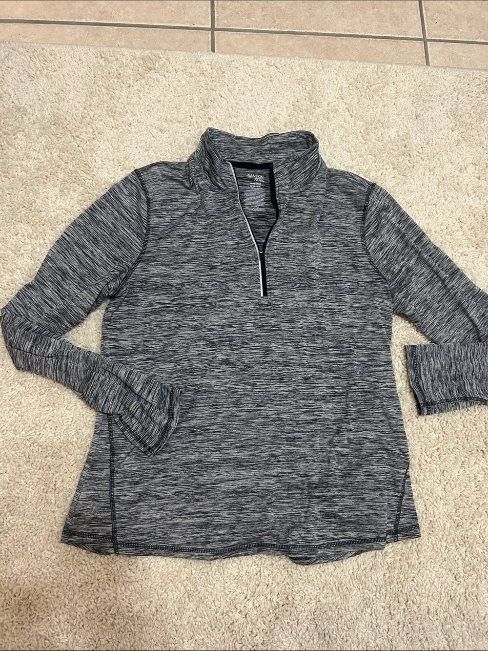 Crossposted! Danskin Heathered Charcoal Quarter-Zip Pullover